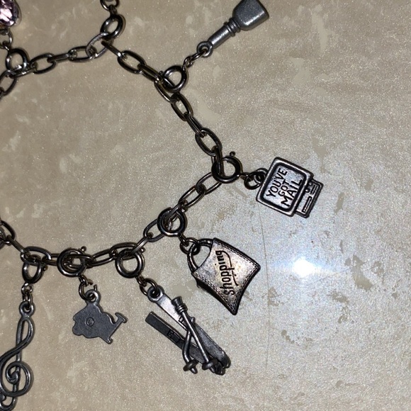 Vintage Sterling Silver Laugh Now Cry Later Music Themed Charm Bracelet - Picture 3 of 8